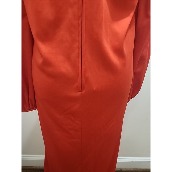 Vintage Embroidered Beaded Red & Gold Dress Gown by Jeannene Booher 80's Elegant - Picture 11 of 13